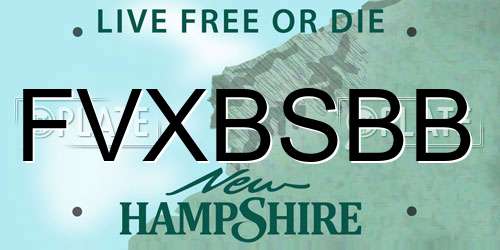 FVXBSBB New Hampshire License Plate
