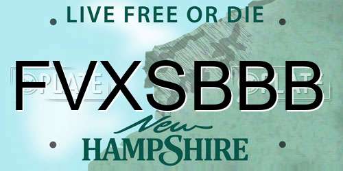 FVXSBBB New Hampshire License Plate