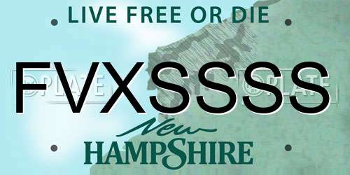 FVXSSSS New Hampshire License Plate