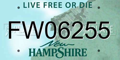 FW06255 New Hampshire License Plate