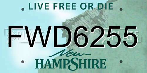 FWD6255 New Hampshire License Plate