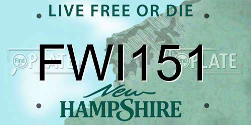 FWI151 New Hampshire License Plate