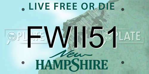 FWII51 New Hampshire License Plate
