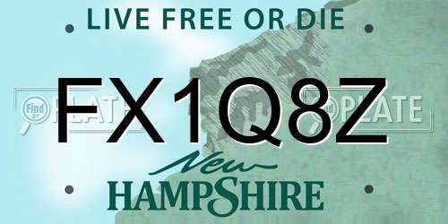 FX1Q8Z New Hampshire License Plate