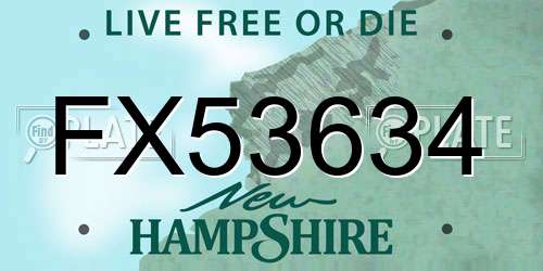 FX53634 New Hampshire License Plate