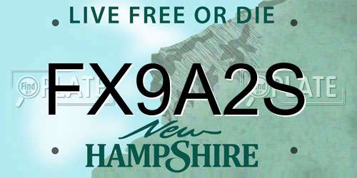 FX9A2S New Hampshire License Plate