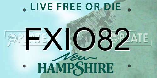 FXIO82 New Hampshire License Plate