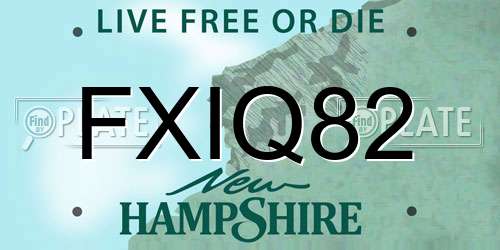 FXIQ82 New Hampshire License Plate