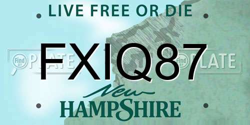 FXIQ87 New Hampshire License Plate