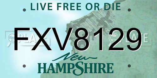 FXV8129 New Hampshire License Plate