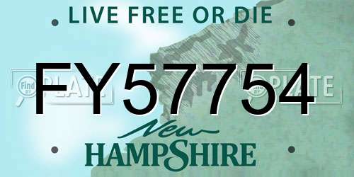 FY57754 New Hampshire License Plate