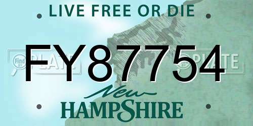 FY87754 New Hampshire License Plate