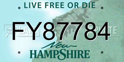 FY87784 New Hampshire License Plate