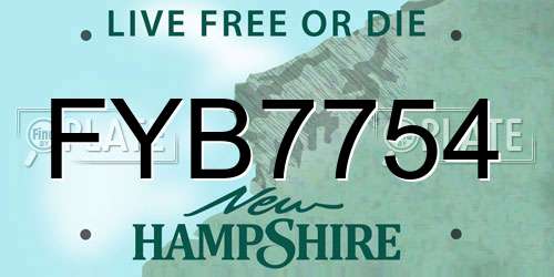 FYB7754 New Hampshire License Plate