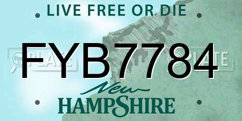 FYB7784 New Hampshire License Plate