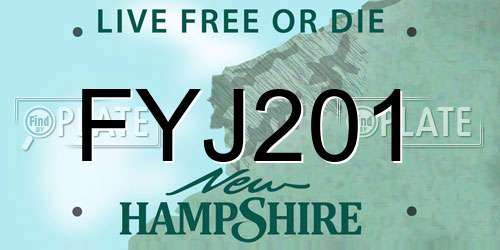 FYJ201 New Hampshire License Plate