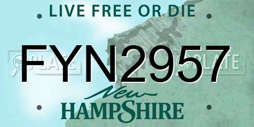 FYN2957 New Hampshire License Plate