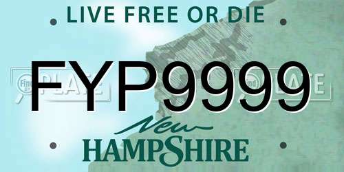 FYP9999 New Hampshire License Plate