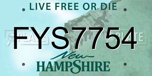 FYS7754 New Hampshire License Plate