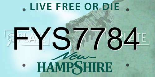 FYS7784 New Hampshire License Plate