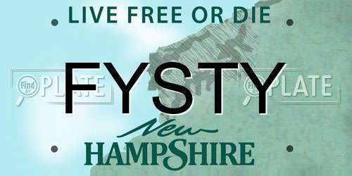FYSTY New Hampshire License Plate