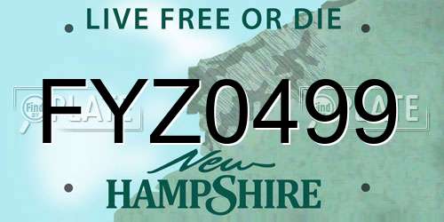 FYZ0499 New Hampshire License Plate