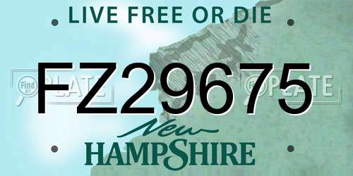 FZ29675 New Hampshire License Plate