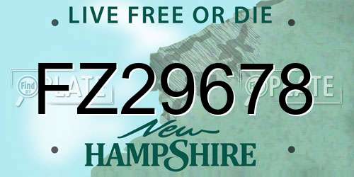 FZ29678 New Hampshire License Plate
