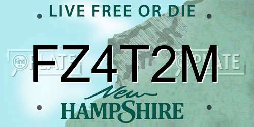 FZ4T2M New Hampshire License Plate