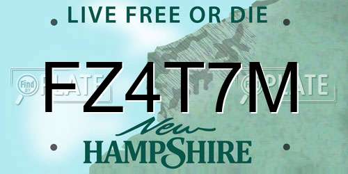 FZ4T7M New Hampshire License Plate