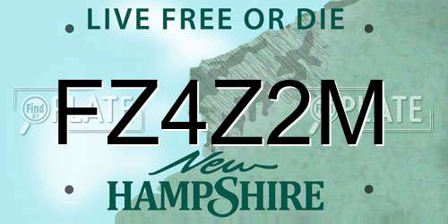 FZ4Z2M New Hampshire License Plate