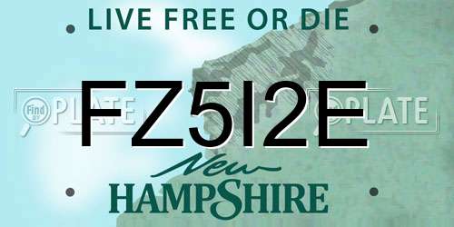 FZ5I2E New Hampshire License Plate