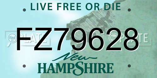 FZ79628 New Hampshire License Plate