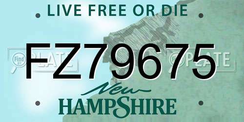 FZ79675 New Hampshire License Plate