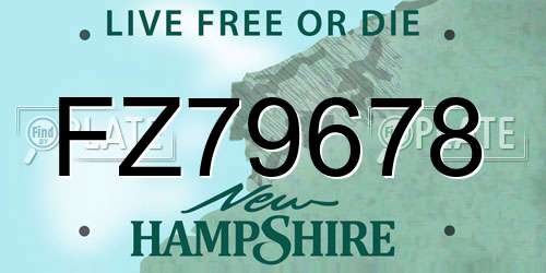 FZ79678 New Hampshire License Plate