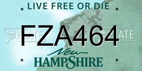 FZA464 New Hampshire License Plate