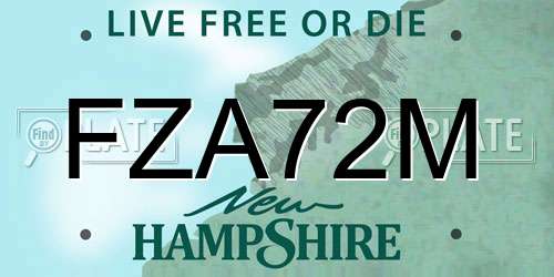 FZA72M New Hampshire License Plate