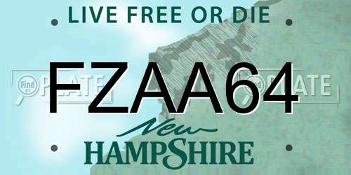 FZAA64 New Hampshire License Plate