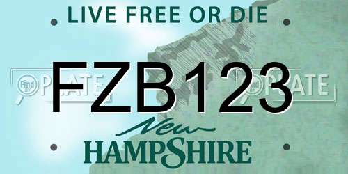 FZB123 New Hampshire License Plate