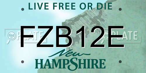 FZB12E New Hampshire License Plate