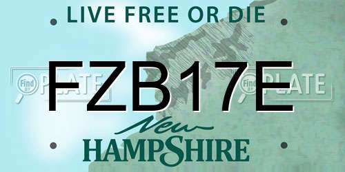FZB17E New Hampshire License Plate