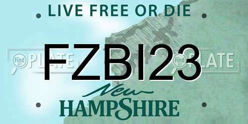 FZBI23 New Hampshire License Plate