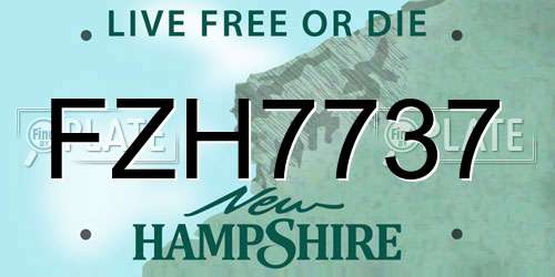 FZH7737 New Hampshire License Plate
