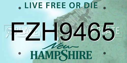 FZH9465 New Hampshire License Plate