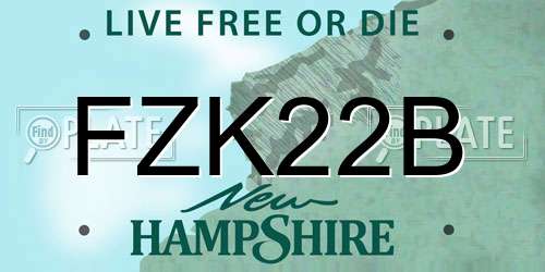 FZK22B New Hampshire License Plate