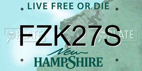 FZK27S New Hampshire License Plate