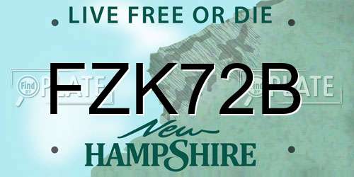 FZK72B New Hampshire License Plate