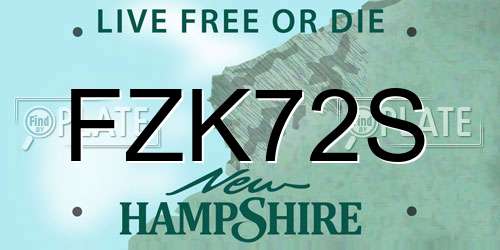 FZK72S New Hampshire License Plate