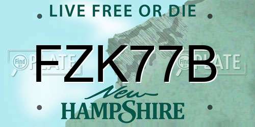 FZK77B New Hampshire License Plate