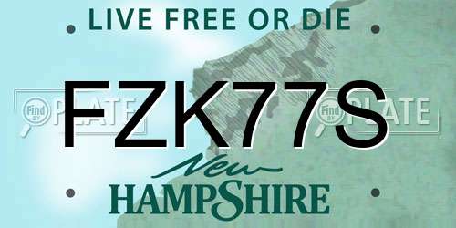 FZK77S New Hampshire License Plate